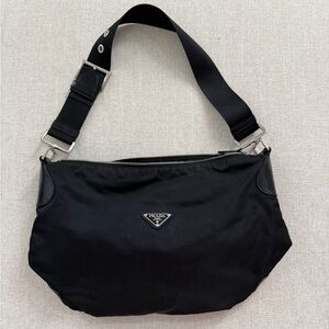 Vintage Prada Black Nylon Crossbody Bag